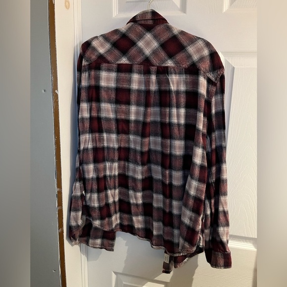 Garage Red and Black Plaid Casual Flannel shirt - Picture 2 of 3